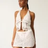 Heklet-stil pull-on cover up skjørt
