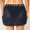 Heklet-stil pull-on cover up skjørt