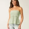 Heklet stil stroppeløs genser Tube Top