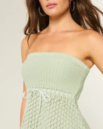 Heklet stil stroppeløs genser Tube Top