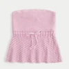 Heklet stil stroppeløs genser Tube Top