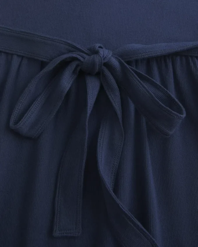 Henley Babydoll-top med bånd i ryggen