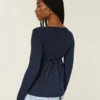Henley Babydoll-top med enkel snøring bak