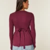 Henley Babydoll-top med enkel snøring bak