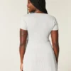 Henley-babydoll-top med korte ermer