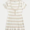 Henley-babydoll-top med korte ermer