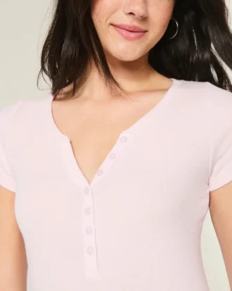 Henley med korte ermer