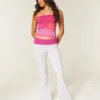 Hibiscus Graphic Foldover Waist Flare Pants