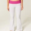 Hibiscus Graphic Foldover Waist Flare Pants