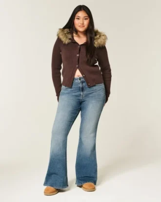 High-Rise Dark Wash Flare Jeans