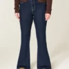 High-Rise Dark Wash Flare Jeans