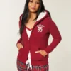 Holiday Vault Release Sherpa-fôret hettegenser med glidelås og logo