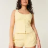 Hollister Livvy lavt sittende shorts i linblanding