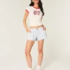 Hollister Livvy lavt sittende shorts i linblanding