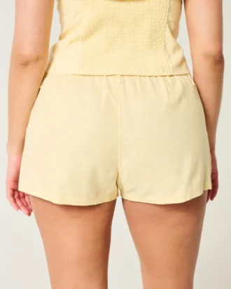 Hollister Livvy lavt sittende shorts i linblanding