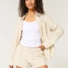 Hollister Livvy lavt sittende shorts i linblanding 3″