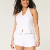 Hollister Livvy lavt sittende shorts i linblanding 3″