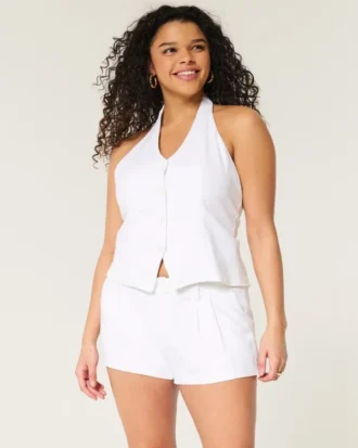 Hollister Livvy lavt sittende shorts i linblanding 3″