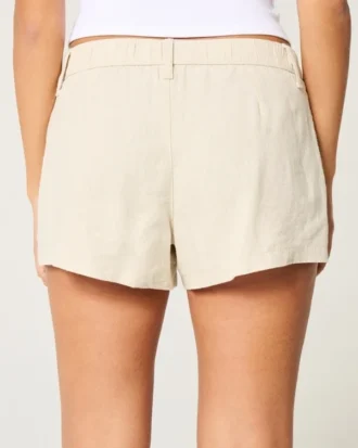 Hollister Livvy lavt sittende shorts i linblanding 3″
