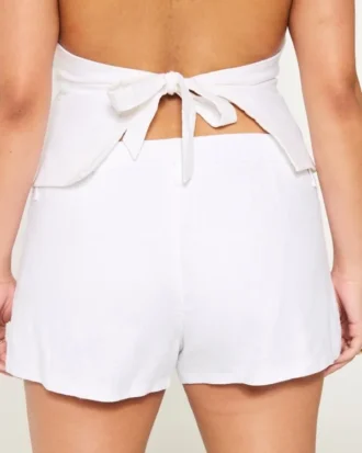 Hollister Livvy lavt sittende shorts i linblanding 3″