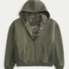 Hollister x Crocs Sherpa-fôret hettegenser med glidelås