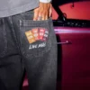 Hollister x Taco Bell Vasket svart brodert grafisk baggy jeans