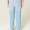 Høy midje, lysvasket, rett jeans