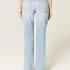 Høy midje, lysvasket, rett jeans