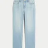 Høy midje, lysvasket, rett jeans