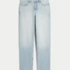 Høy midje, lysvasket, rett jeans