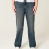 Høy midje, mørkvasket, rett jeans