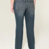 Høy midje, mørkvasket, rett jeans
