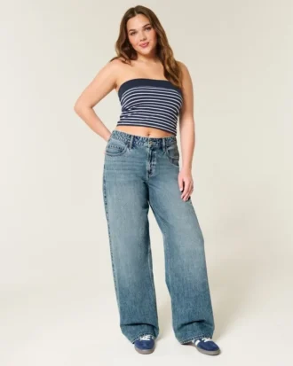 Høybuksede baggy jeans