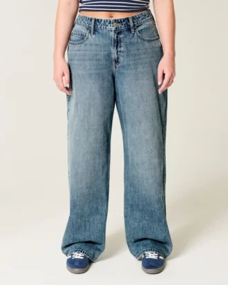 Høybuksede baggy jeans