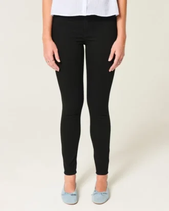 Høye sorte jeansleggings