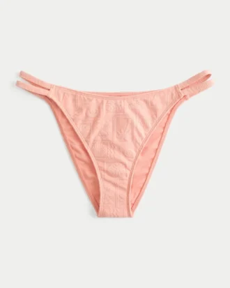 Jacquard-bikinibukse med doble stropper