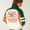 Jakke i imitert skinn med grafikk fra University of Miami Hurricanes