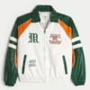 Jakke i imitert skinn med grafikk fra University of Miami Hurricanes