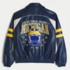 Jakke i imitert skinn med grafikk fra University of Michigan Wolverines