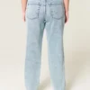 Jeans med høy midje, medium vask og rett ben