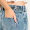 Justerbar midje Lav midje Medium vasket baggy jeans