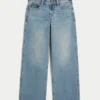 Justerbar midje Lav midje Medium vasket baggy jeans