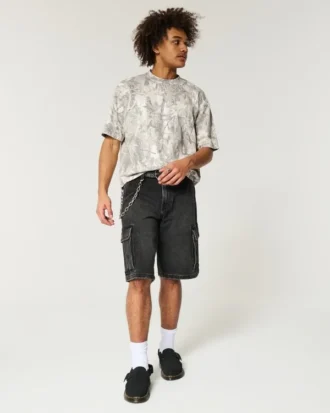 Kasseformet, tykk, kort camouflage-T-skjorte
