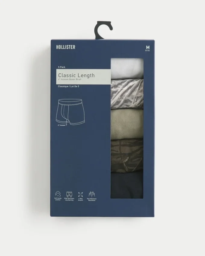 Klassisk lengde boxershorts 5-pakning