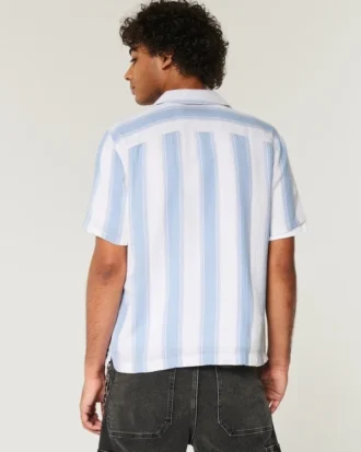 Kortærmet skjorte med strukturert stripe