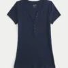 Kortærmet Y2K Henley