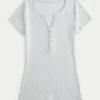 Kortærmet Y2K Henley