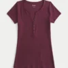 Kortærmet Y2K Henley