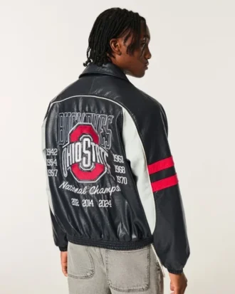 Kunstlær The Ohio State University Buckeyes grafisk jakke
