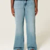Kurvede baggy jeans med høy midje